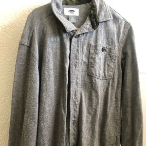 Size 8: Boy Button-Up Gray Shirt